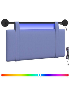Testiera sospesa Con luce LED Blu jeans Tessuto 2