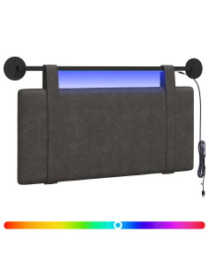 Testiera sospesa Con luce LED Nero PU Antico 2
