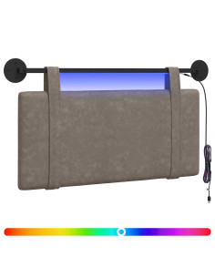 Testiera sospesa Con luce LED Grigio PU Antico 2