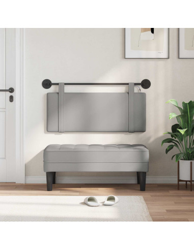 Testiera sospesa Con luce LED Grigio Nuvola Tessuto