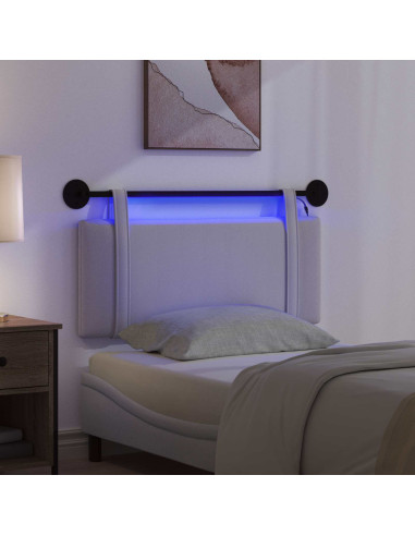 Testiera sospesa Con luce LED Grigio Nuvola Tessuto