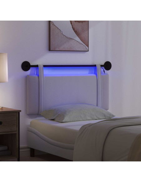 Testiera sospesa Con luce LED Grigio Nuvola Tessuto