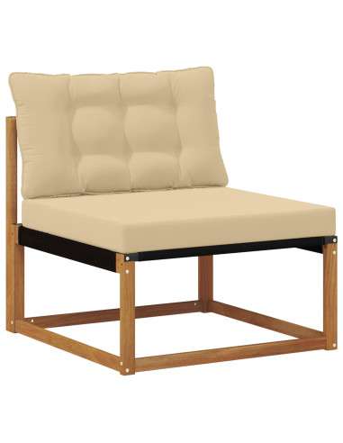 Set di divani da esterno con cuscino 7 pcs Naturale e Beige