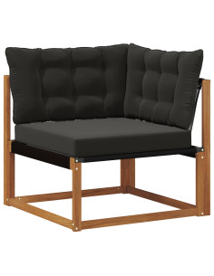 Set di divani da esterno con cuscino 7 pcs Naturale e Nero 2