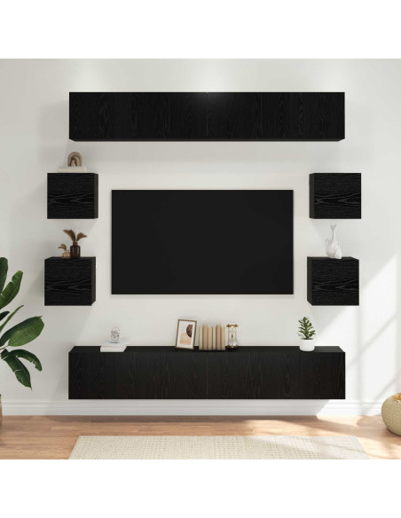 Set mobile TV 10 pcs 180 x 30 x 30 cm Rovere Nero