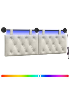 Testiera sospesa Con luce LED Crema Velluto 2