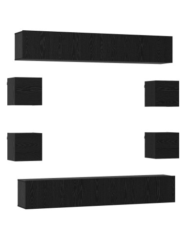 Set mobile TV 10 pcs 180 x 30 x 30 cm Rovere Nero