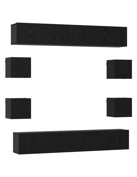 Set mobile TV 10 pcs 180 x 30 x 30 cm Rovere Nero