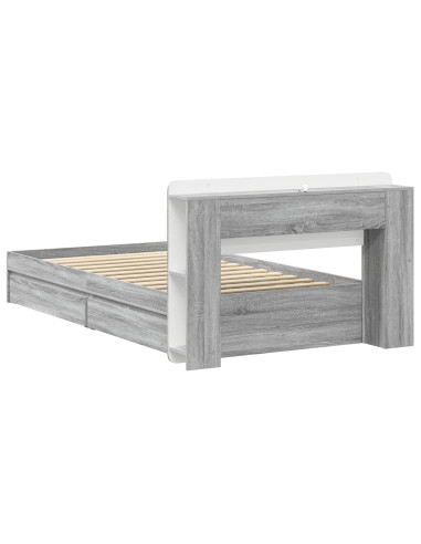Telaio del letto con storage Sonoma grigio 90 x 200 cm