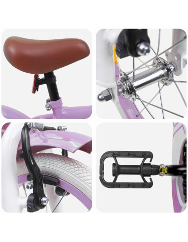 Bicicletta per Bambini 12 Pollici per bambini di 2-4 anni Viola