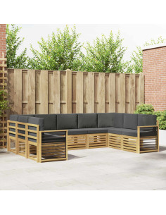Set divano sezionale 9 pcs Bianco e Antracite