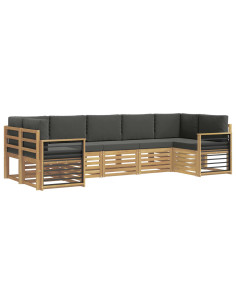 Set divano sezionale 7 pcs Bianco e Antracite 2