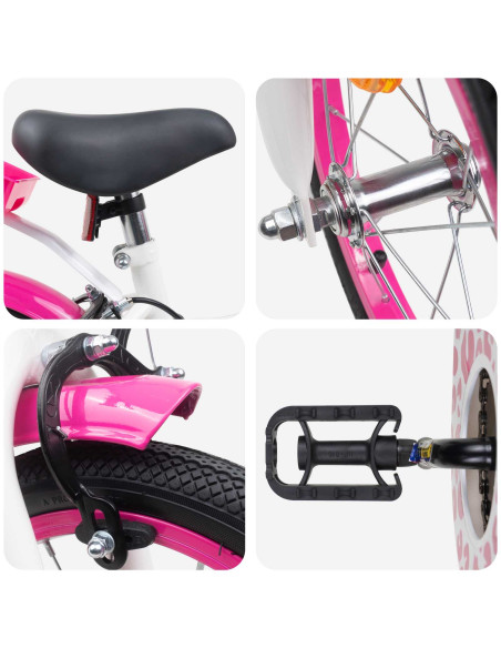 Bicicletta per Bambini 16 Pollici per bambini di 4-6 anni Rosa