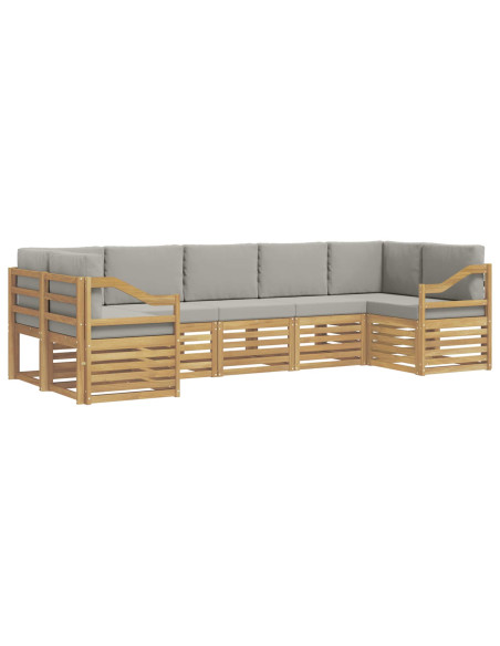 Set divano sezionale 7 pcs Bianco e Grigio Chiaro