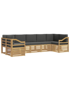 Set divano sezionale 7 pcs Bianco e Antracite 2