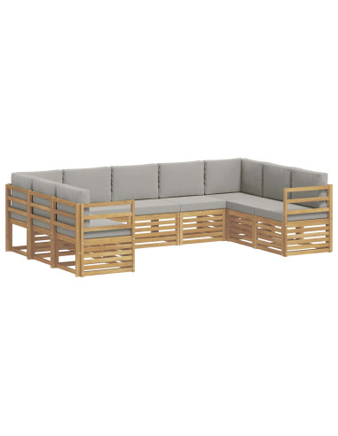Set divano sezionale 9 pcs Bianco e Grigio Chiaro