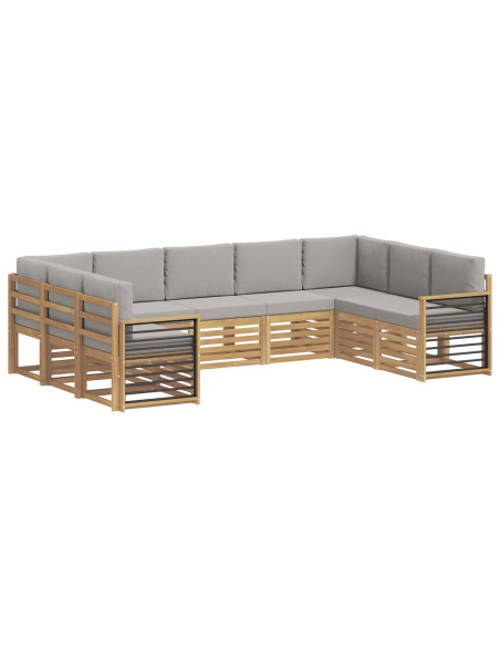 Set divano sezionale 9 pcs Bianco e Grigio Chiaro