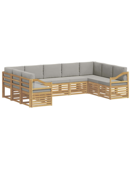 Set divano sezionale 9 pcs Bianco e Grigio Chiaro