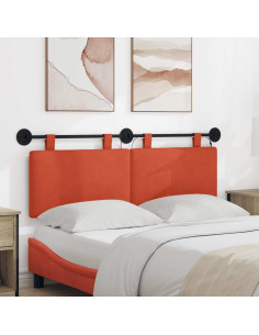 Testiera sospesa Con luce LED Rosso Arancio Tessuto in Cords