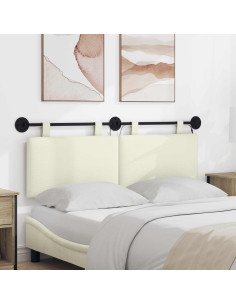 Testiera sospesa Con luce LED Crema Tessuto in Cords