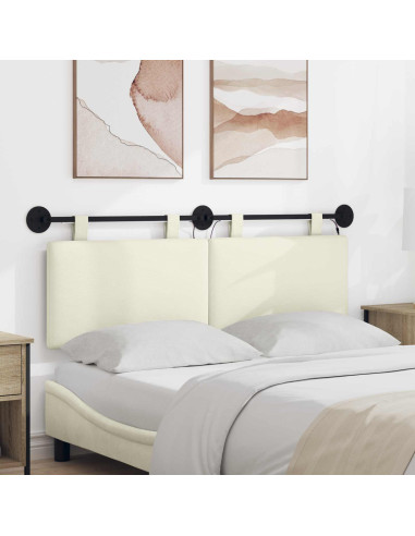 Testiera sospesa Con luce LED Crema Tessuto in Cords