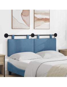 Testiera sospesa Con luce LED Blu Tessuto in Cords