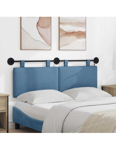 Testiera sospesa Con luce LED Blu Tessuto in Cords