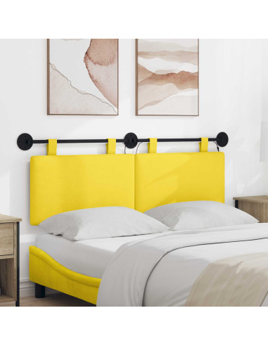 Testiera sospesa Con luce LED Giallo Chiaro Tessuto in Cords