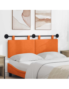 Testiera sospesa Con luce LED Arancione Tessuto in Cords