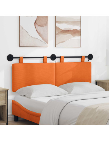 Testiera sospesa Con luce LED Arancione Tessuto in Cords