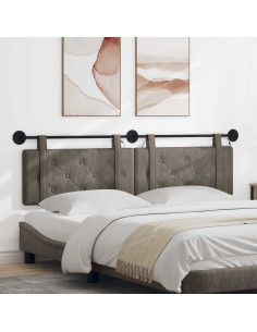 Testiera sospesa Con luce LED Grigio PU Antico