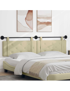 Testiera sospesa Con luce LED Crema Similpelle