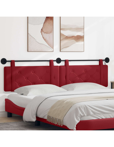 Testiera sospesa Con luce LED Rosso Vino Similpelle