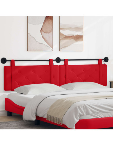 Testiera sospesa Con luce LED Rosso Similpelle