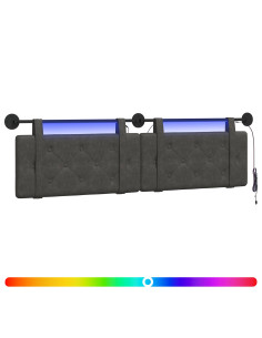 Testiera sospesa Con luce LED Nero PU Antico 2