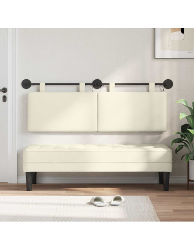 Testiera sospesa Con luce LED Crema Tessuto in Cords