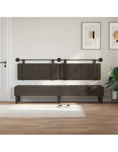 Testiera sospesa Con luce LED Grigio Similpelle