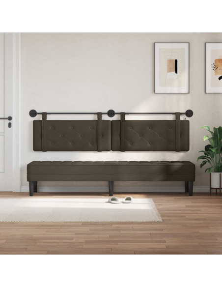 Testiera sospesa Con luce LED Grigio Similpelle