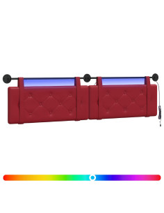 Testiera sospesa Con luce LED Rosso Vino Similpelle 2