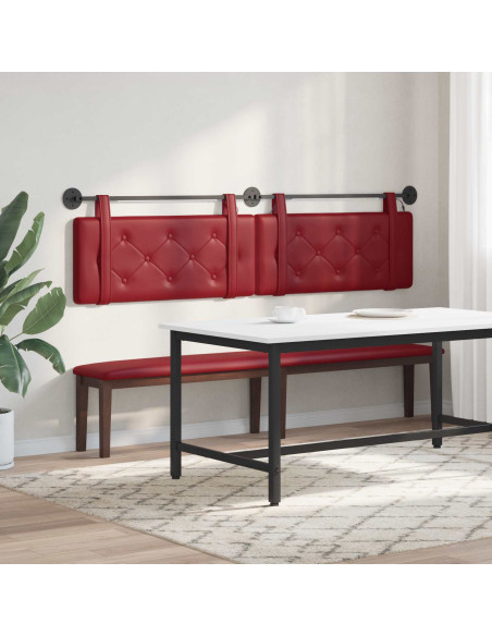 Testiera sospesa Con luce LED Rosso Vino Similpelle