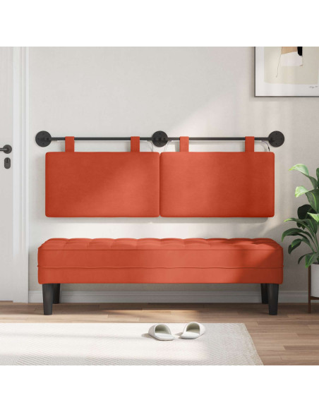 Testiera sospesa Con luce LED Rosso Arancio Tessuto in Cords