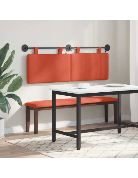 Testiera sospesa Con luce LED Rosso Arancio Tessuto in Cords