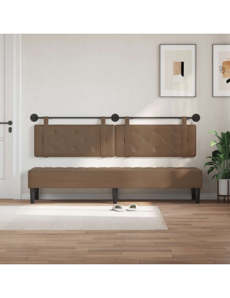 Testiera sospesa Con luce LED Cappuccino Similpelle