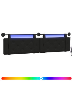 Testiera sospesa Con luce LED Nero Similpelle 2