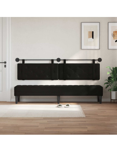 Testiera sospesa Con luce LED Nero Similpelle