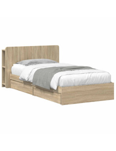 Telaio del letto con storage Rovere Sonoma 90 x 200 cm