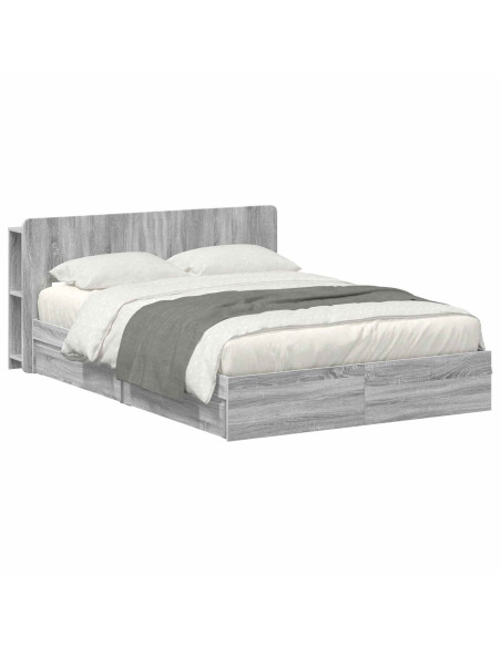 Telaio del letto con storage Sonoma grigio 140 x 200 cm