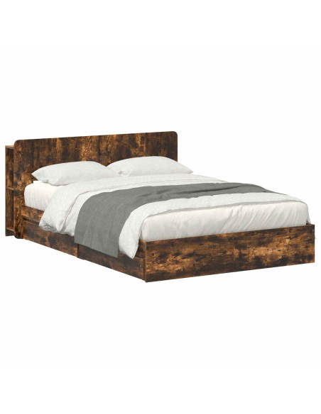 Telaio del letto con storage Rovere Fumo 135 x 190 cm