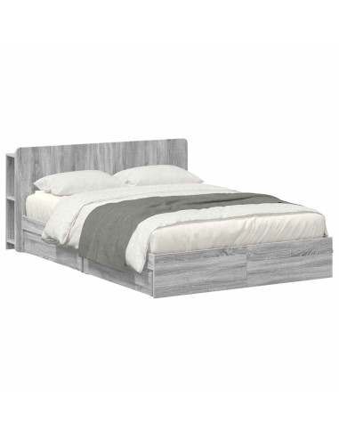 Telaio del letto con storage Sonoma grigio 150 x 200 cm