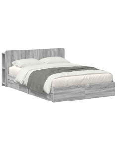 Telaio del letto con storage Sonoma grigio 160 x 200 cm